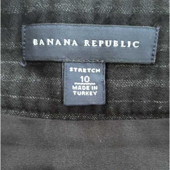 Banana Republic Wool Skirt Womens 10 Black Pinstripe Career Casual Academia Goth - Picture 8 of 11